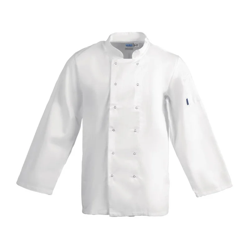 Veste de Cuisine Mixte Blanche à Manches Longues Vegas - Taille XL Nouvel Arrivage