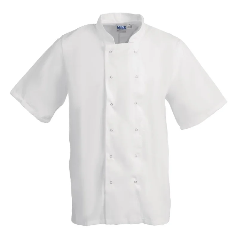 Authentique Veste de Cuisine Blanche à Manches Courtes Boston - Taille XS