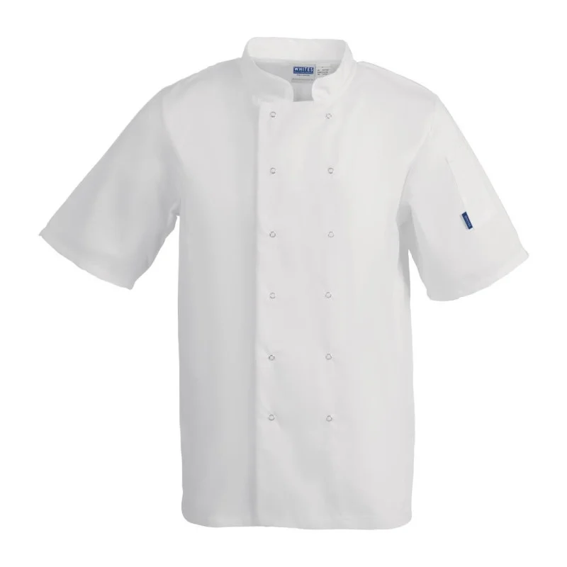 Veste de Cuisine Mixte Blanche à Manches Courtes Vegas - Taille XS Marque