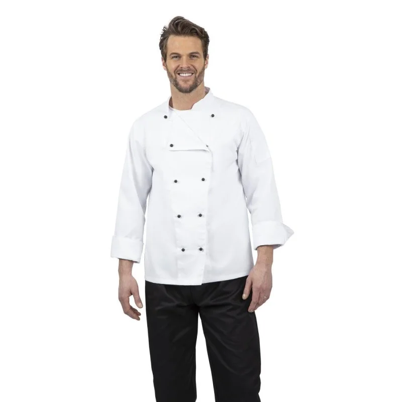 Marque Veste De Cuisine Mixte Chicago Manches Longues Blanche Taille Xxl