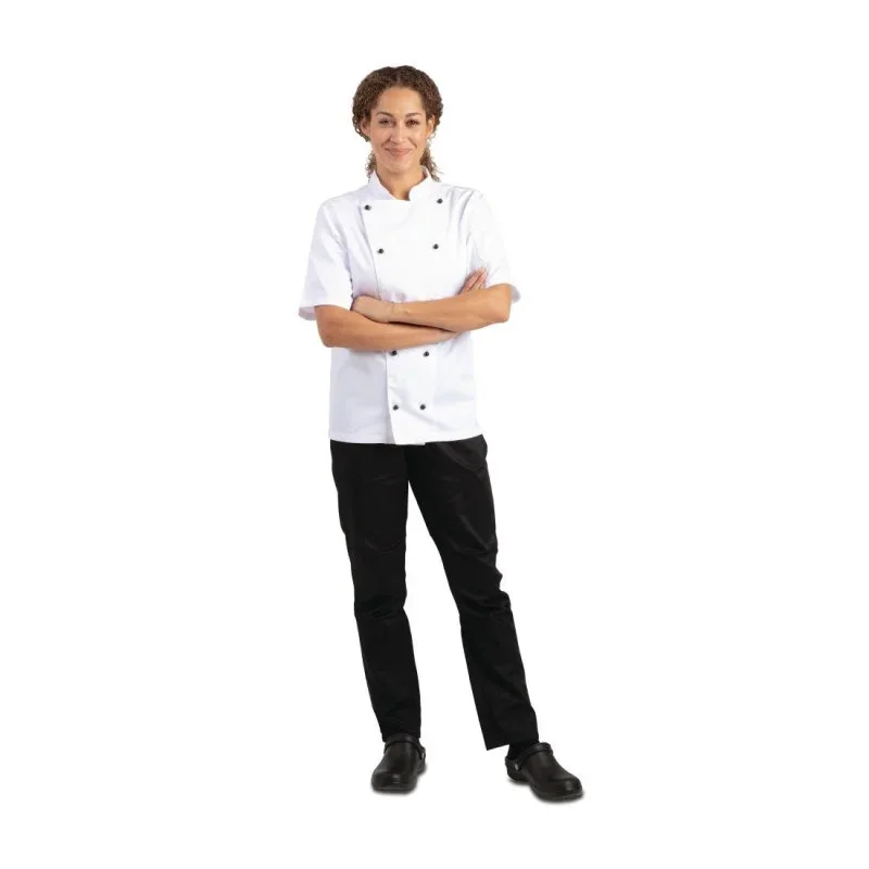 Nouveauté Veste De Cuisine Mixte Chicago Manches Courtes Blanche Taille Xxl