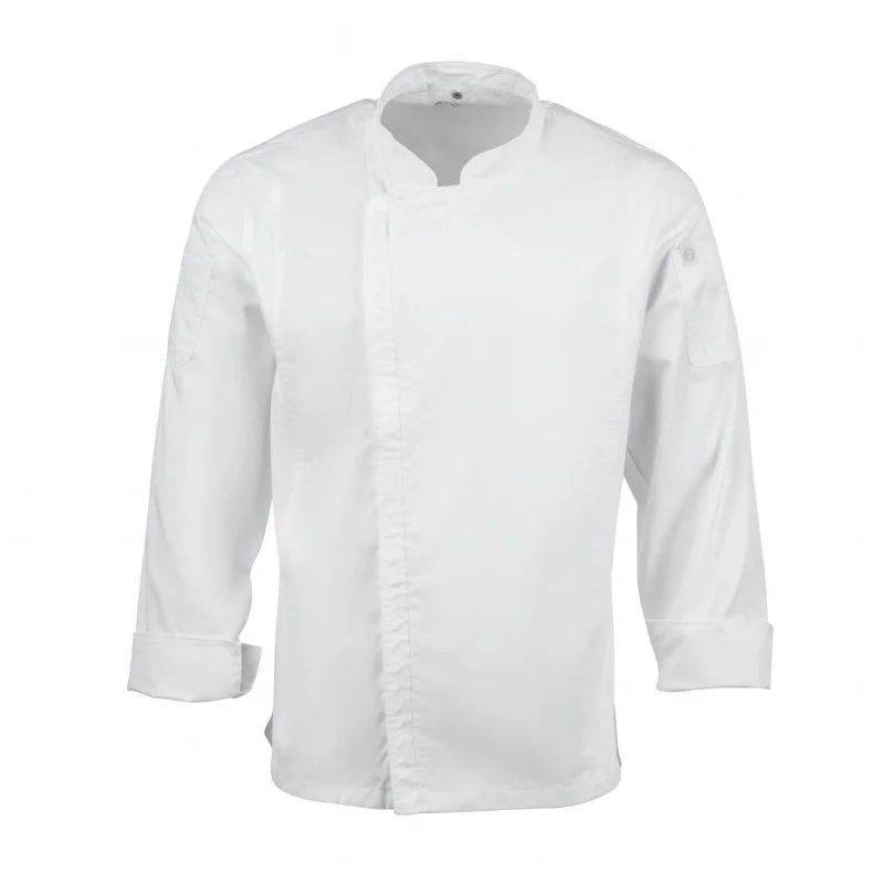Veste de Cuisine Mixte à Fermeture Éclair Blanche Hartford - Taille S Soldes