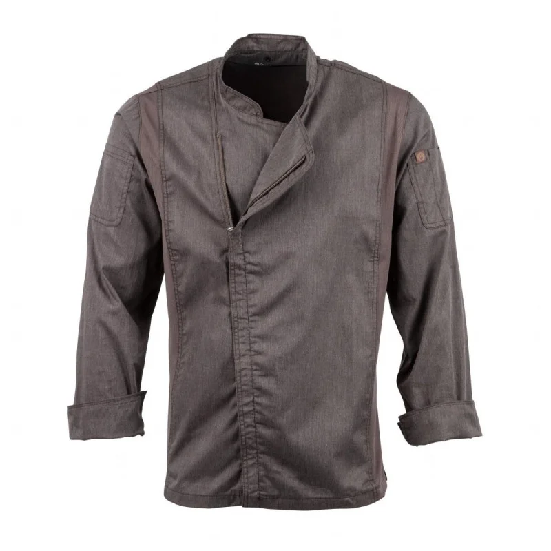 Prix Cassé Veste de Cuisine Mixte à Fermeture Éclair Gris Graphite Hartford - Taille S