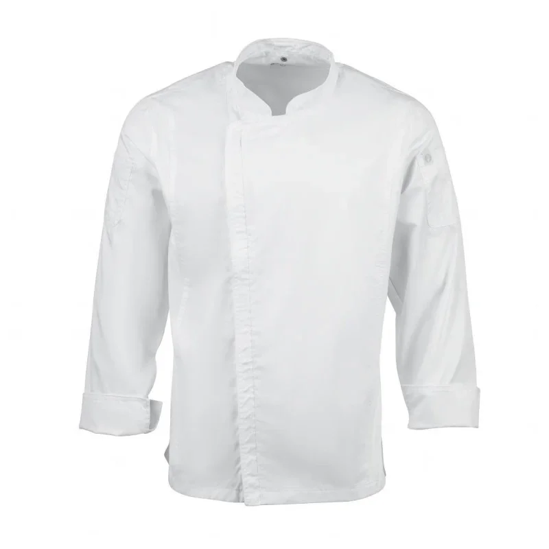 Solde Veste de Cuisine Mixte à Fermeture Éclair Blanche Hartford - Taille M