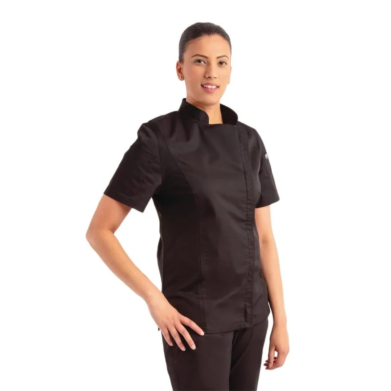 Veste de Cuisine Zippée Noire pour Femme Springfield - Taille S Meilleur Prix
