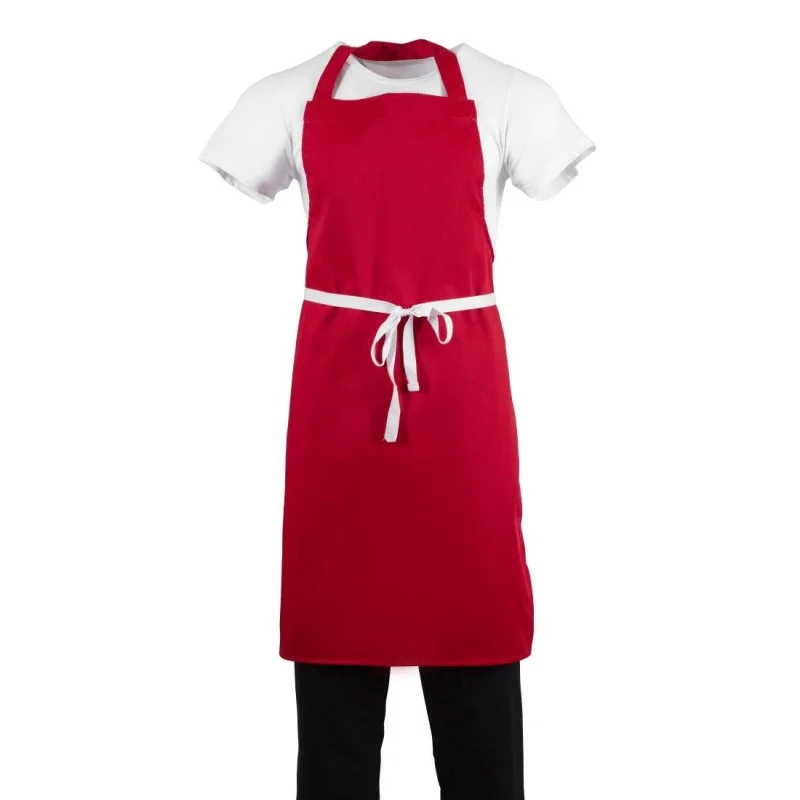 Tablier Bavette Rouge en Polycoton Meilleure Vente