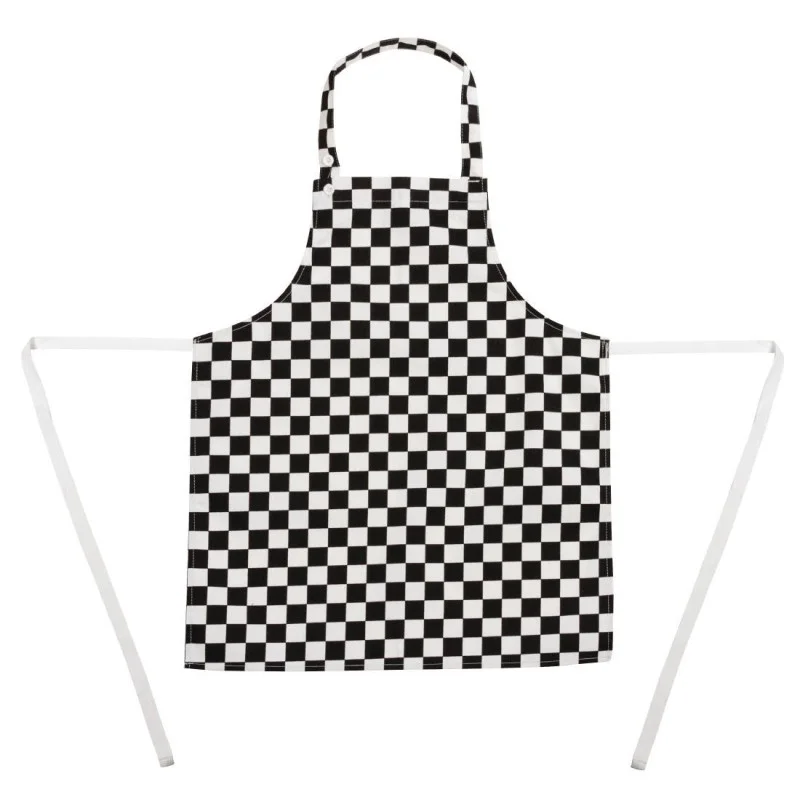 Tablier Bavette à Carreaux Noirs et Blancs Pour Enfant Offre Spéciale