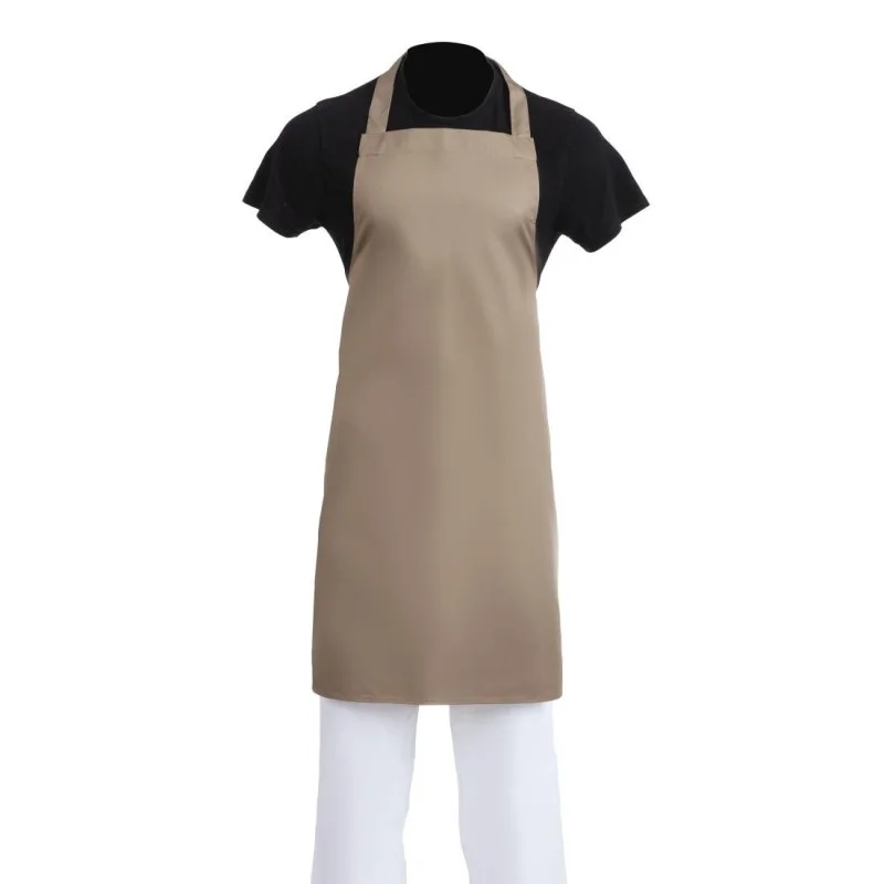 Tablier Bavette Marron Clair en Polycoton - 711 X 965 mm Nouvel Arrivage