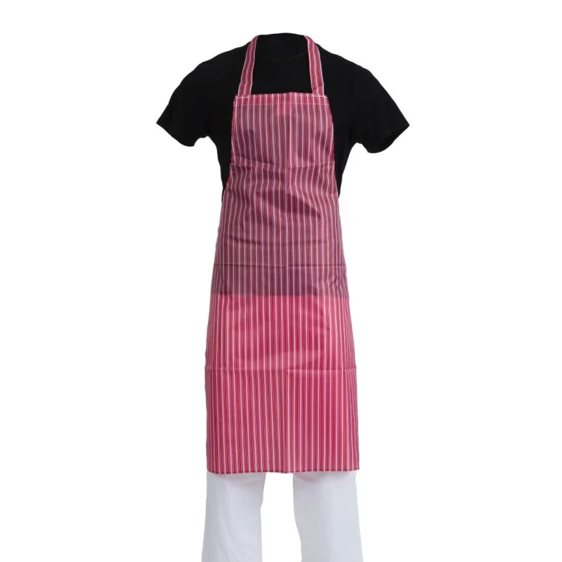 Tablier Bavette Déperlant Rayé Rouge et Blanc 1016 x 711 Mm Bon Marché