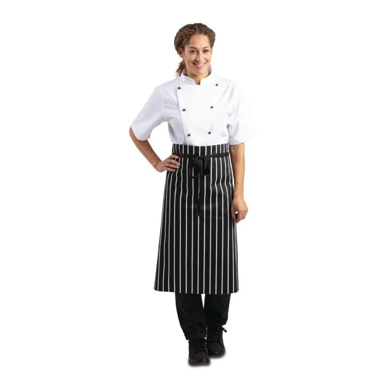 Must-Have Tablier de Cuisine Rayé Blanc et Noir - 760 x 970 mm