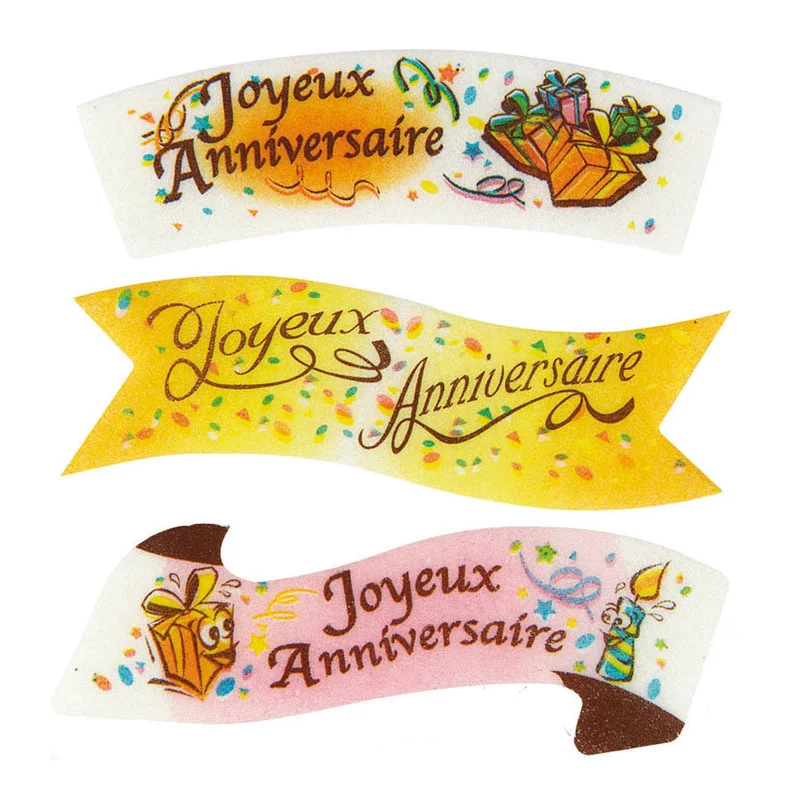 Acheter Direct Plaque Joyeux Anniversaire Aromatisé Vanille - Lot de 24