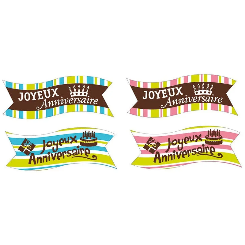 Plaque Joyeux Anniversaire - Lot de 24 Expédition Rapide
