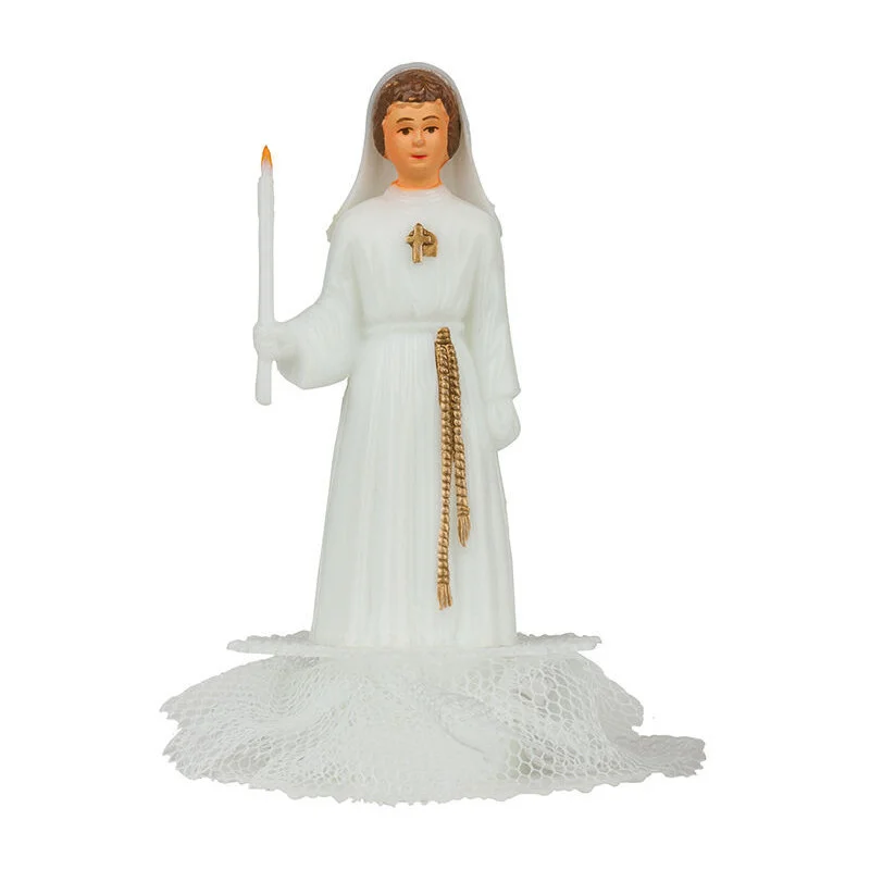 Prix Choc Sujet de Décors - Communiant Cierge - Fille - Lot de 24