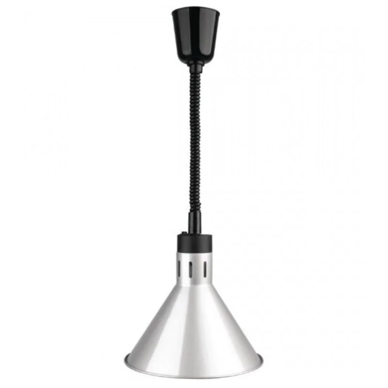 Authentique Lampe Chauffante Conique Argentée avec Ampoule