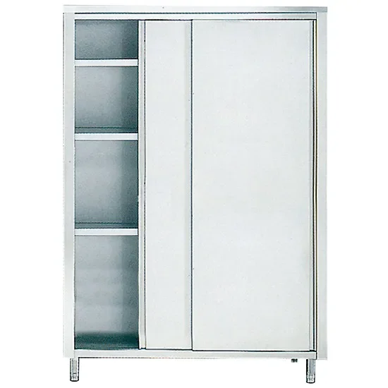Jusqu’à Épuisement Des Stocks Armoire inox de rangement portes coulissantes avec 3 étagères 1600x600 mm