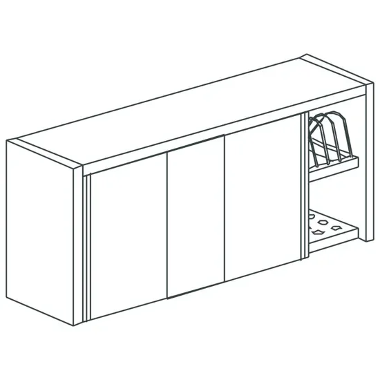 Acheter En Ligne Armoire murale inox portes coulissantes avec égouttoir 1200x400 mm
