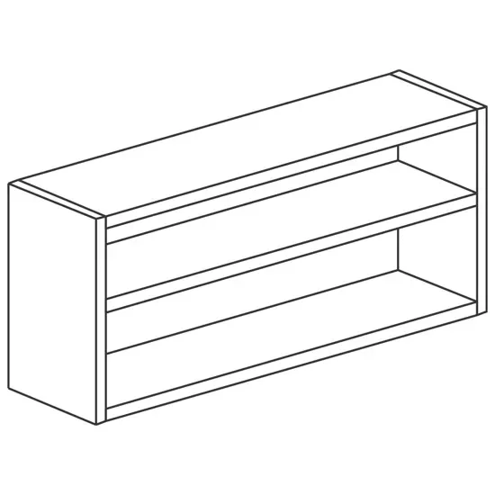 Dernière Chance Armoire murale inox ouverte avec 1 étagère intermédiaire - 1600x400 mm