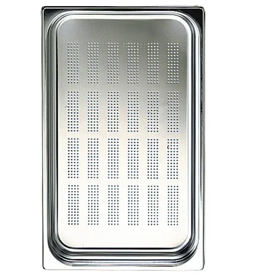 Bac gn perforé en inox, gn 1/1 h=100 mm Retour Gratuit