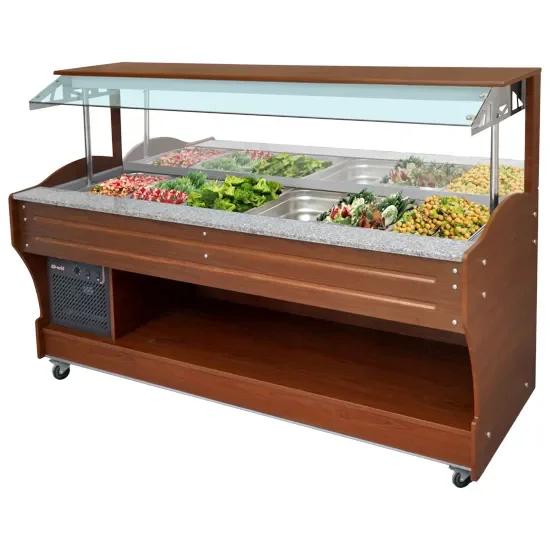 Petit Prix Buffet froid mural statique 6x gn 1/1 h=150 mm température 0/+10°c
