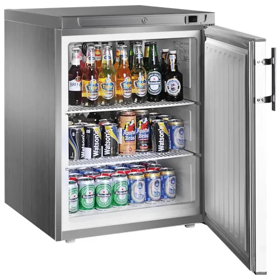 Congélateur bar inox 1 porte pleine avec capacité 200 l température -18/-23°c Certifié