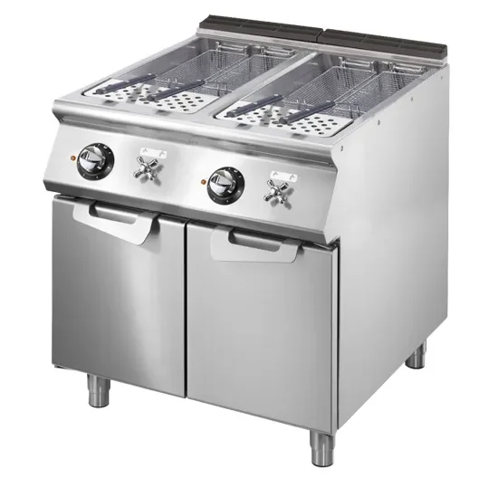 Livraison Express Cuiseur à pâtes électrique inox sur armoire avec 2 cuves gn 2/3 2x26 l