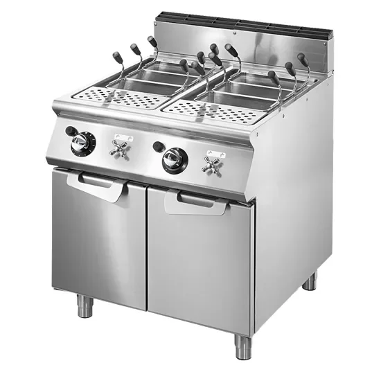 Cuiseur à pâtes gaz 2 cuves gn 1/1 avec capacité 2x40 l puissance 23,6 kw Nouvel Arrivage