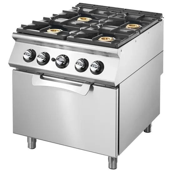 Cuisinière gaz sur four gaz statique gn 2/1 - 4 brûleurs - 800 x 900 x 870 mm Offre Exclusive