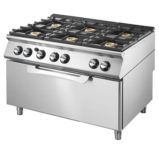 Satisfait Ou Remboursé Cuisinière gaz sur four gaz statique 6 brûleurs avec puissance 35,8 kw