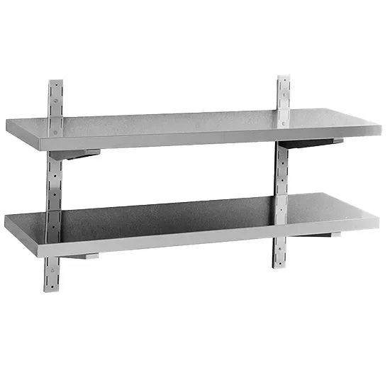 Acheter En Ligne Étagère murale inox double avec consoles 1400x400 mm
