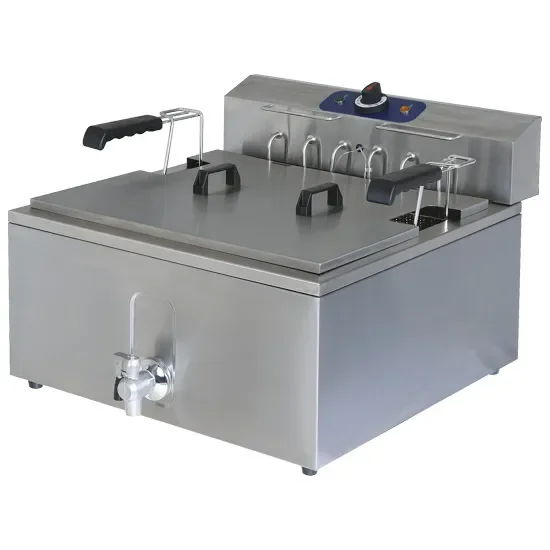 Friteuse électrique de table pâtisserie avec robinet 25 l puissance 9 kw triphasée Commander Maintenant