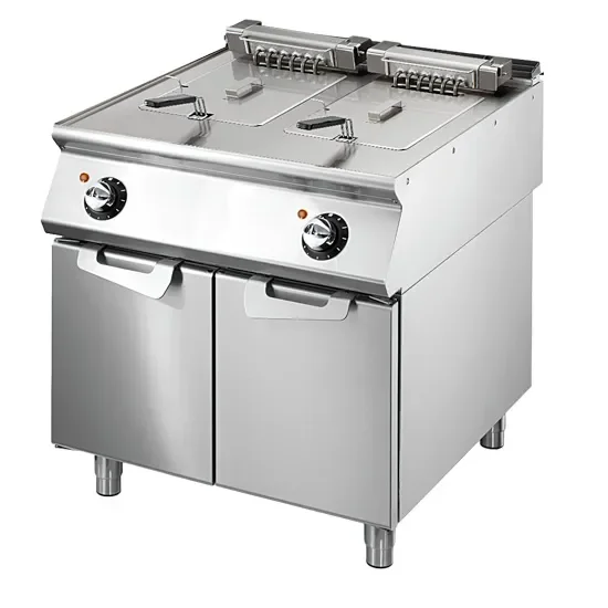 Friteuse électrique sur meuble inox commandes mécaniques avec 2x15 l Achat Immédiat