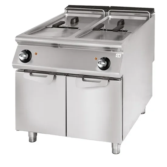 Achat Immédiat Friteuse électrique sur meuble inox commandes mécaniques avec 2x21 l puissance 40 kw