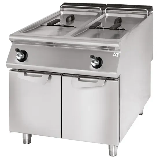 Friteuse gaz sur coffre inox commandes mécaniques avec 2 cuves 2x13 l - 24 kw Offre Du Jour