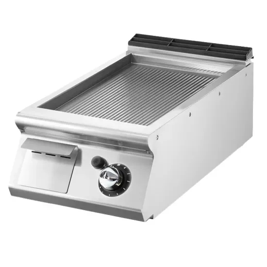 Prix Bas Plaque à snacker gaz top plaque nervurée chromée format 335x610 mm
