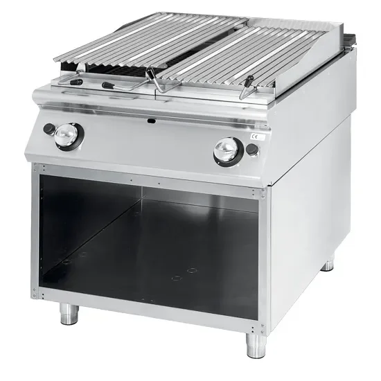 Grill gaz pierre de lave inox viande/poisson format 800 x 730 x 850 mm Meilleur Choix