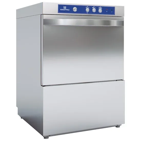 Lave-vaisselle mécanique frontal avec doseur détergent et pompe de vidange - panier 500x500 mm Super Prix