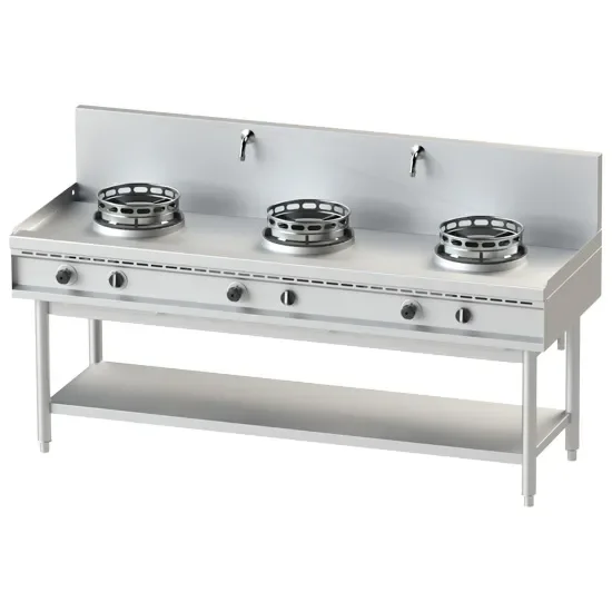 Plan de cuisson wok gaz avec étagère - 3 brûleurs puissance 39 kw Meilleur Choix