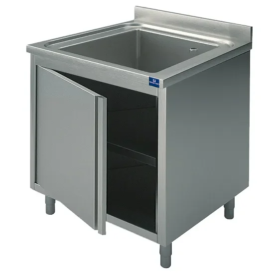 Acheter En Ligne Plonge inox sur armoire 1 bac portes battantes format 800 x 700 x 850 mm
