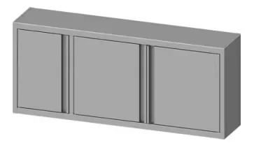 Meilleur Prix Armoire inox murale suspendue trois portes battantes 1400x300x600