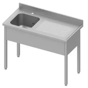 Acheter En Ligne Plonge inox adossée avec 1 bacà gauche sans étagère 1200x600x900 soudée