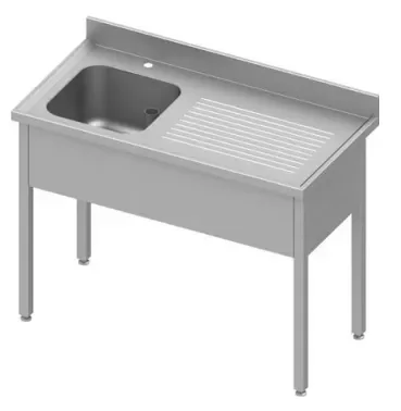 Acheter En Ligne Plonge inox adossée avec 1 bacà gauche sans étagère 1200x600x900 soudée