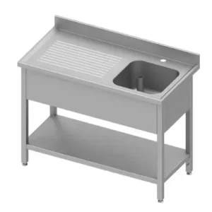 Acheter En Ligne Plonge inox adossée avec 1 bacà droite avec étagère 1500x600x900 soudée