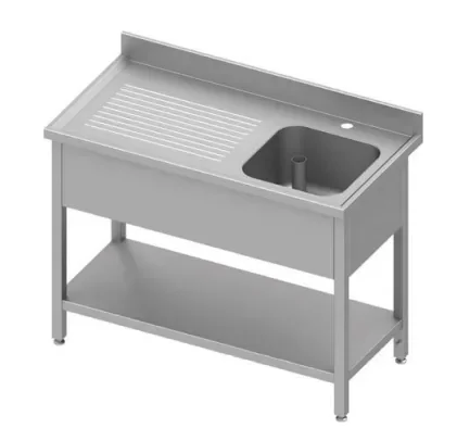 Acheter En Ligne Plonge inox adossée avec 1 bacà droite avec étagère 1500x600x900 soudée