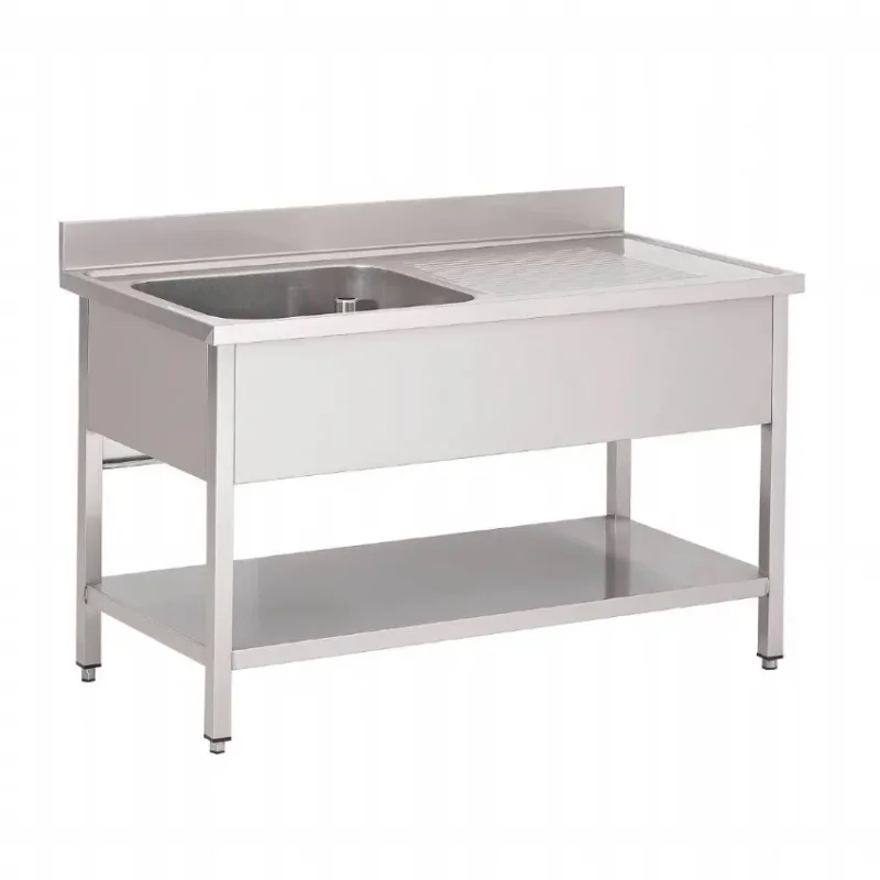 Acheter Direct Plonge inox avec étagère basse 1 bac à gauche 1600 x 700 x 850mm
