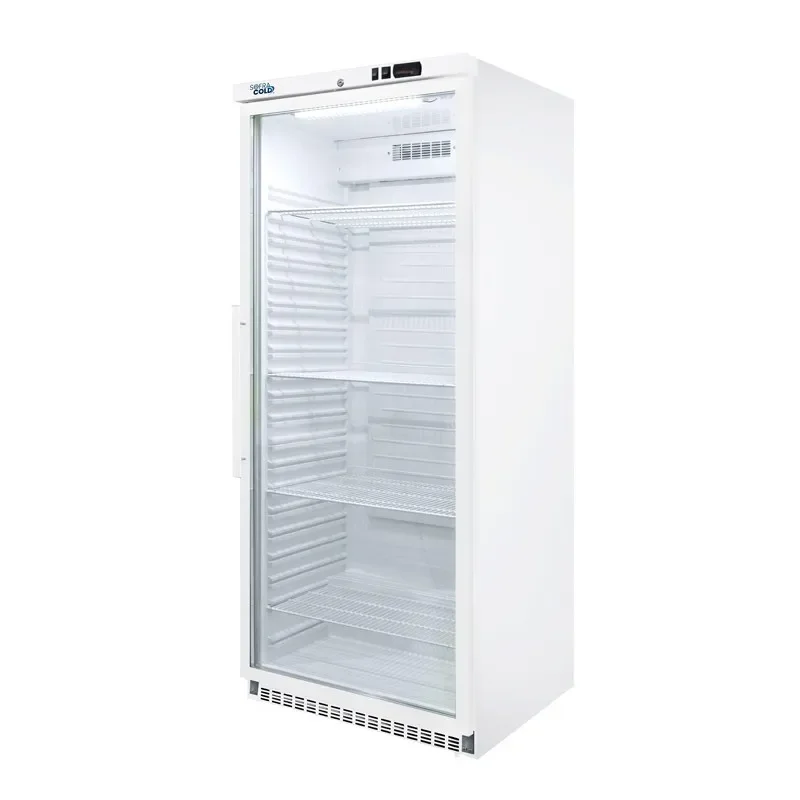 Armoire réfrigérée professionnelle positive 1 porte vitrée 600 litres gaz r600a Authentique