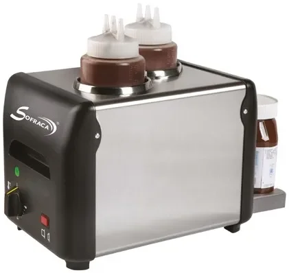 Nouveauté Chauffe-chocolat/sauce professionnel monophasé à poser 2x 1 litre