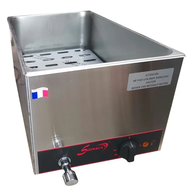 Bain-marie professionnel monophasé 320x580x274 capacité gn 1/1 avec robinet de vidange Must-Have