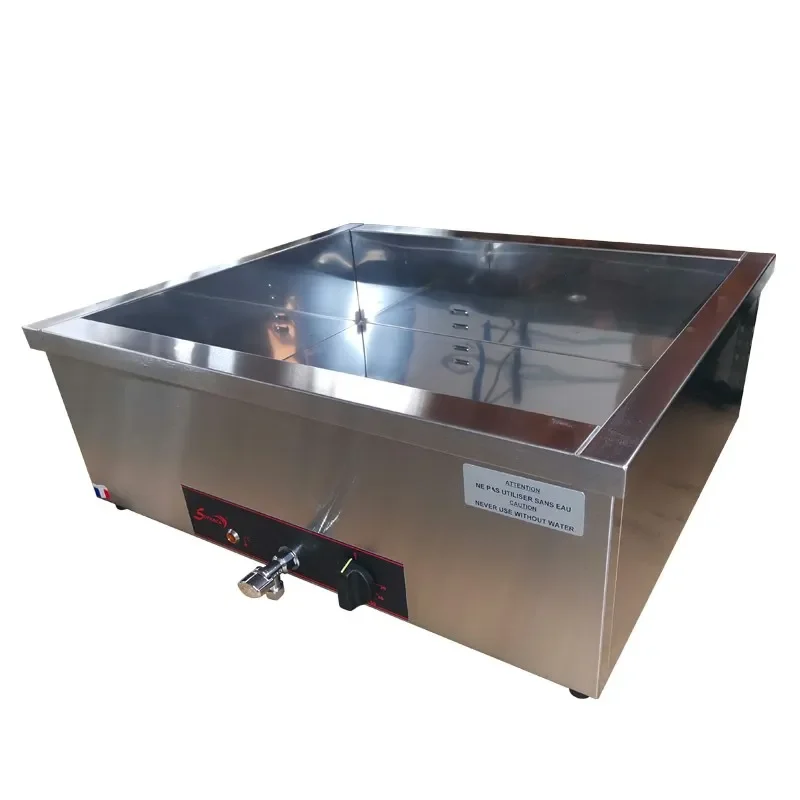 Bain-marie professionnel monophasé 698x600x255 mm capacité gn 2/1 avec vidange en largeur Seulement Aujourd’hui
