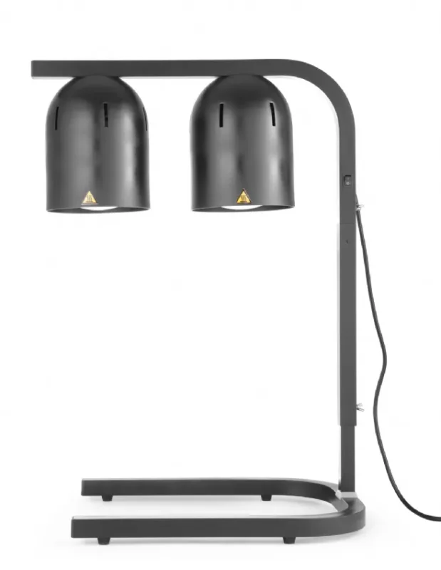 Portique chauffe-plat noir professionnel avec 2 lampes infrarouges Acheter Direct