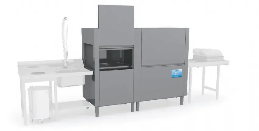 Lave-vaisselle a avancement automatique tunnel avec sortie à gauche panier 500 x 500 mm série niagara 412 Marque